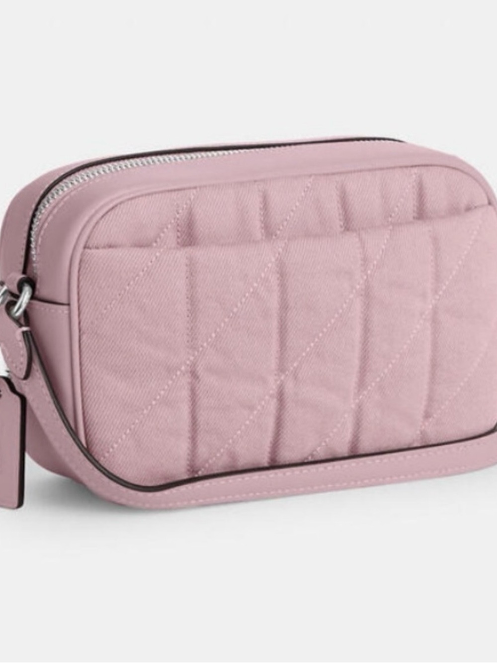 Coach Mini Jamie Camera Bag Pink Quilted Denim Leather - Picture 2 of 12